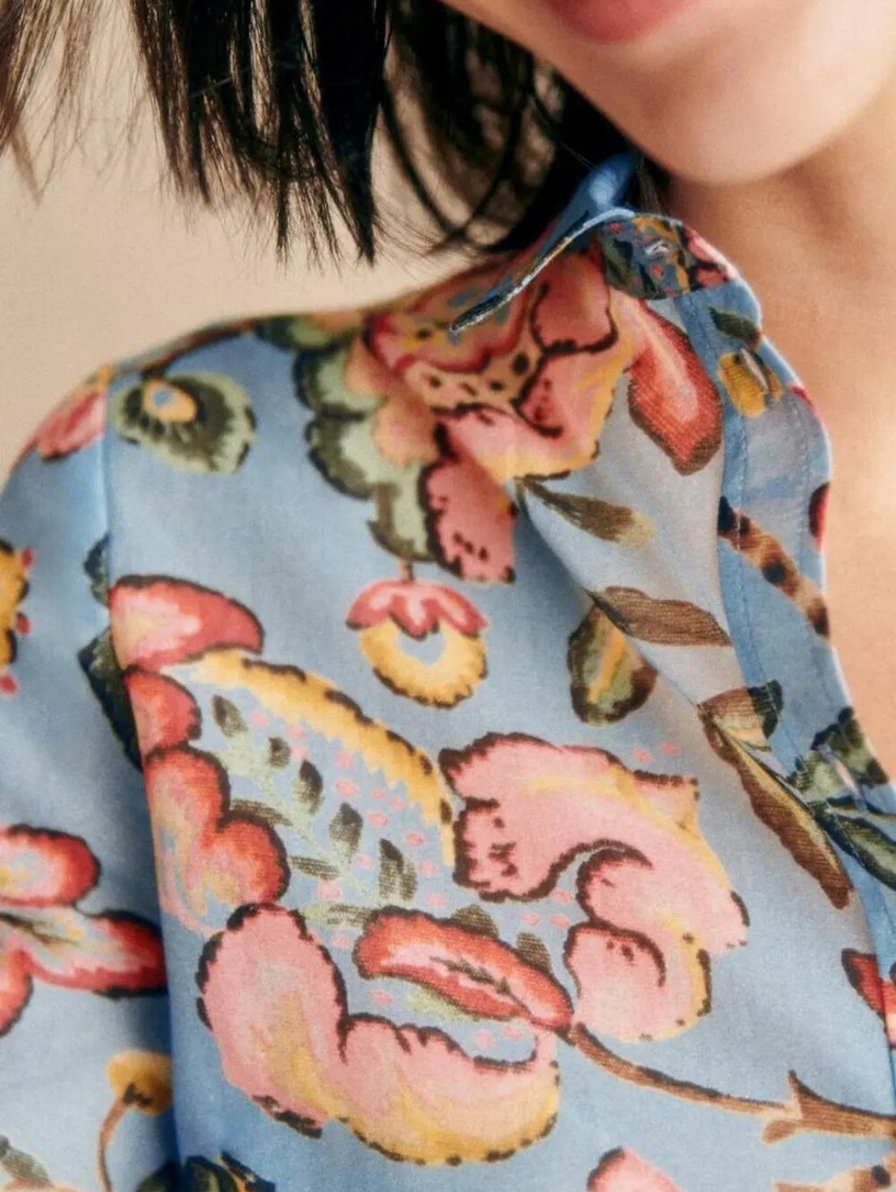 *NWT* [Sezane] Pierro Shirt In Aria Blue, Size 38/6, Part Silk, Organic Cotton